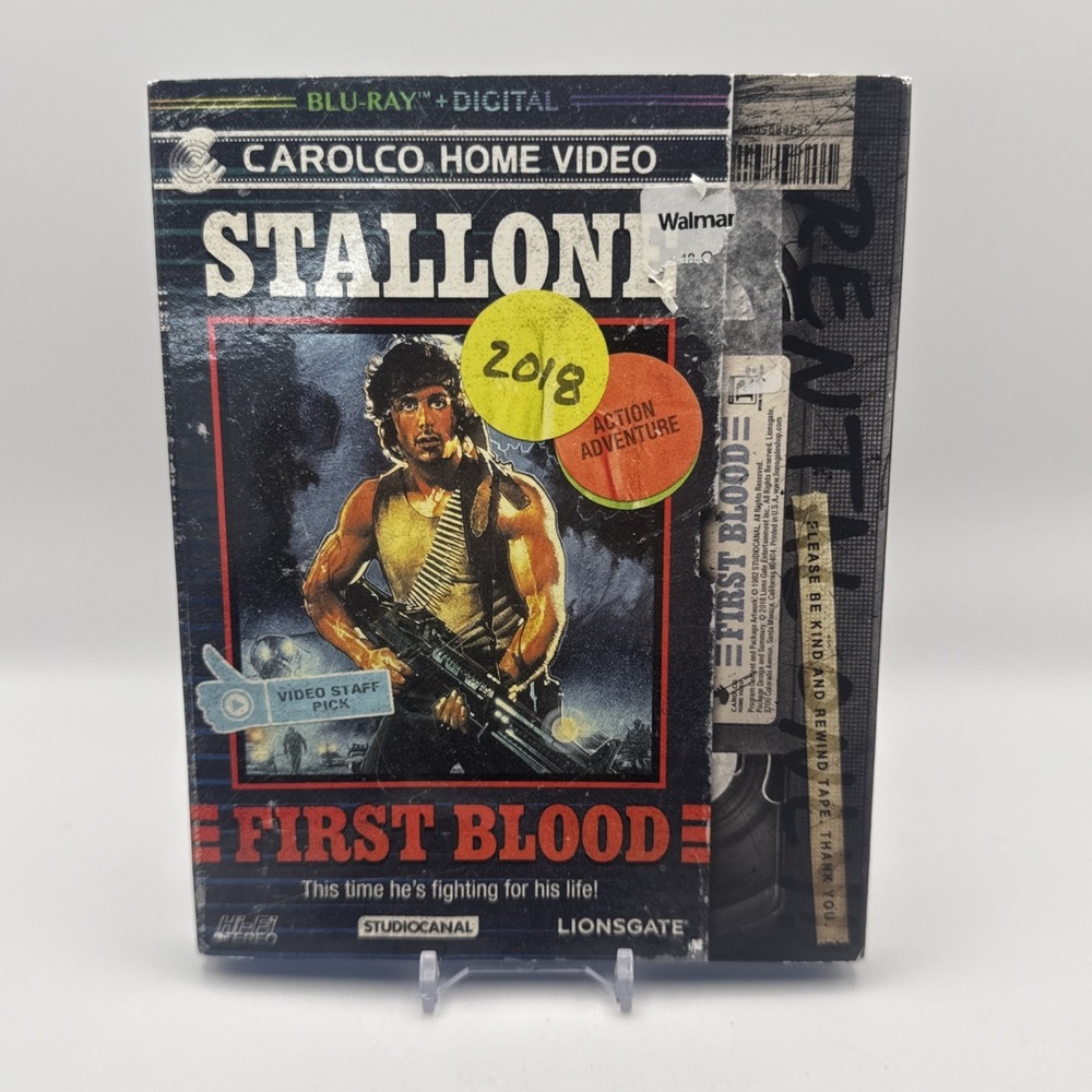 FIRST BLOOD Blu-Ray W/OOP VHS Retro Slipcover Stallone 2018 RARE